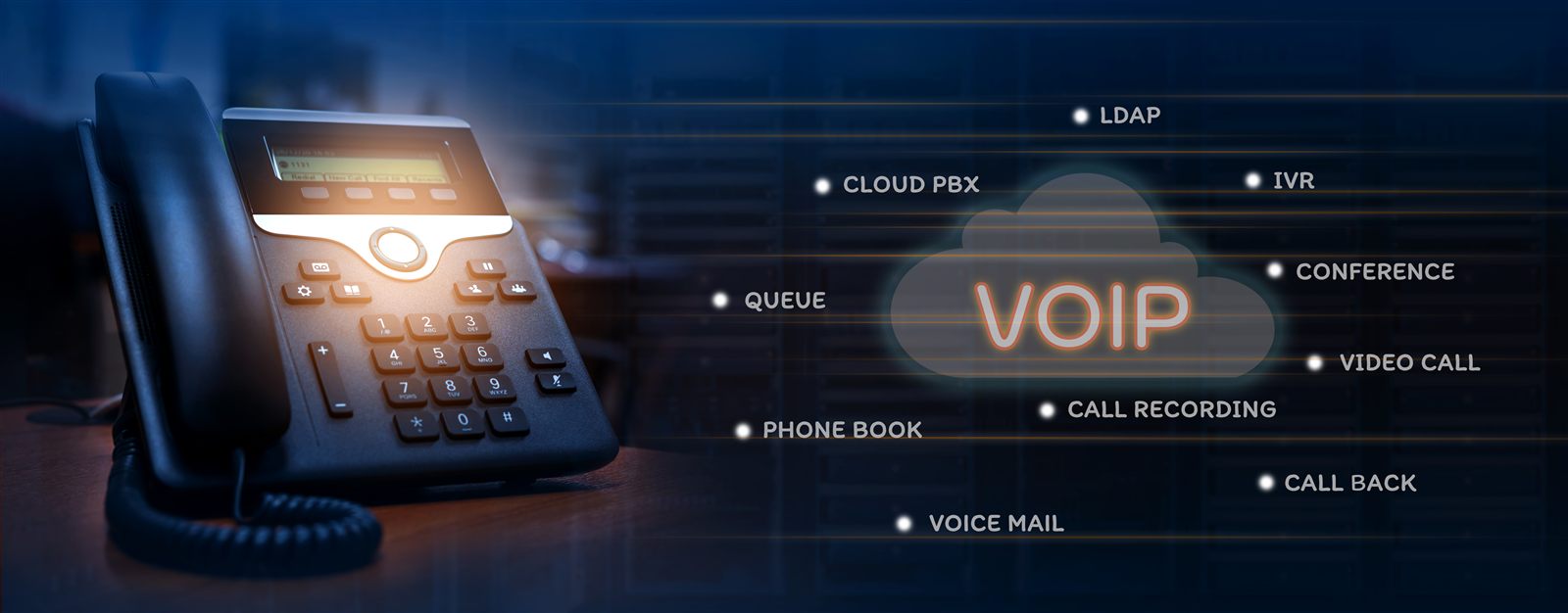 WiseCloud cloud phone system — VoIP with cloud PBX, IVR, call recording, queues and more